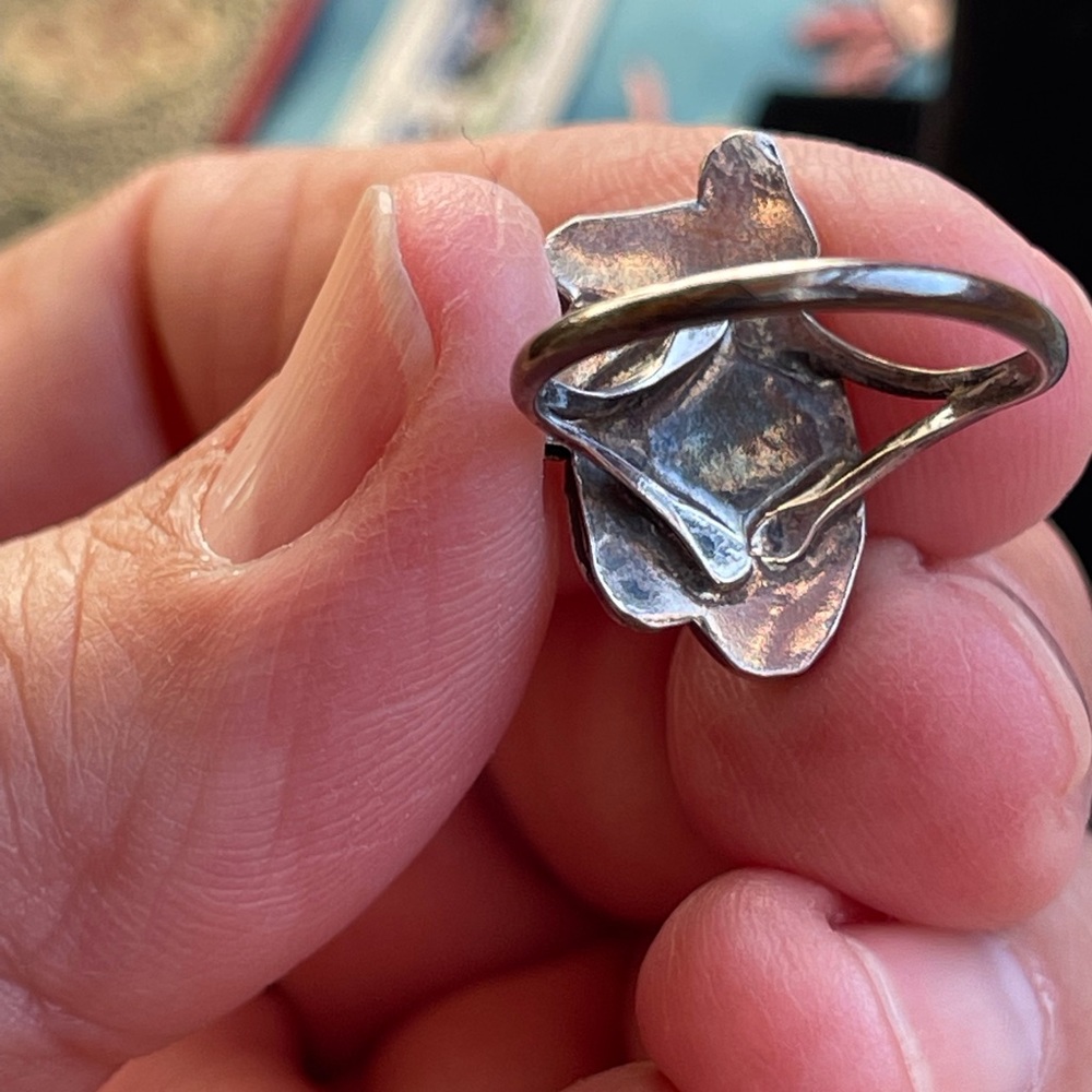 Vintage pink mother of pearl ring - Picture 6 of 7
